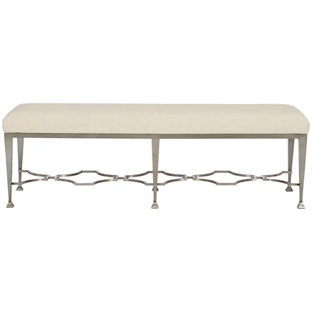 Transitional Metal Bench with Upholstered Seat